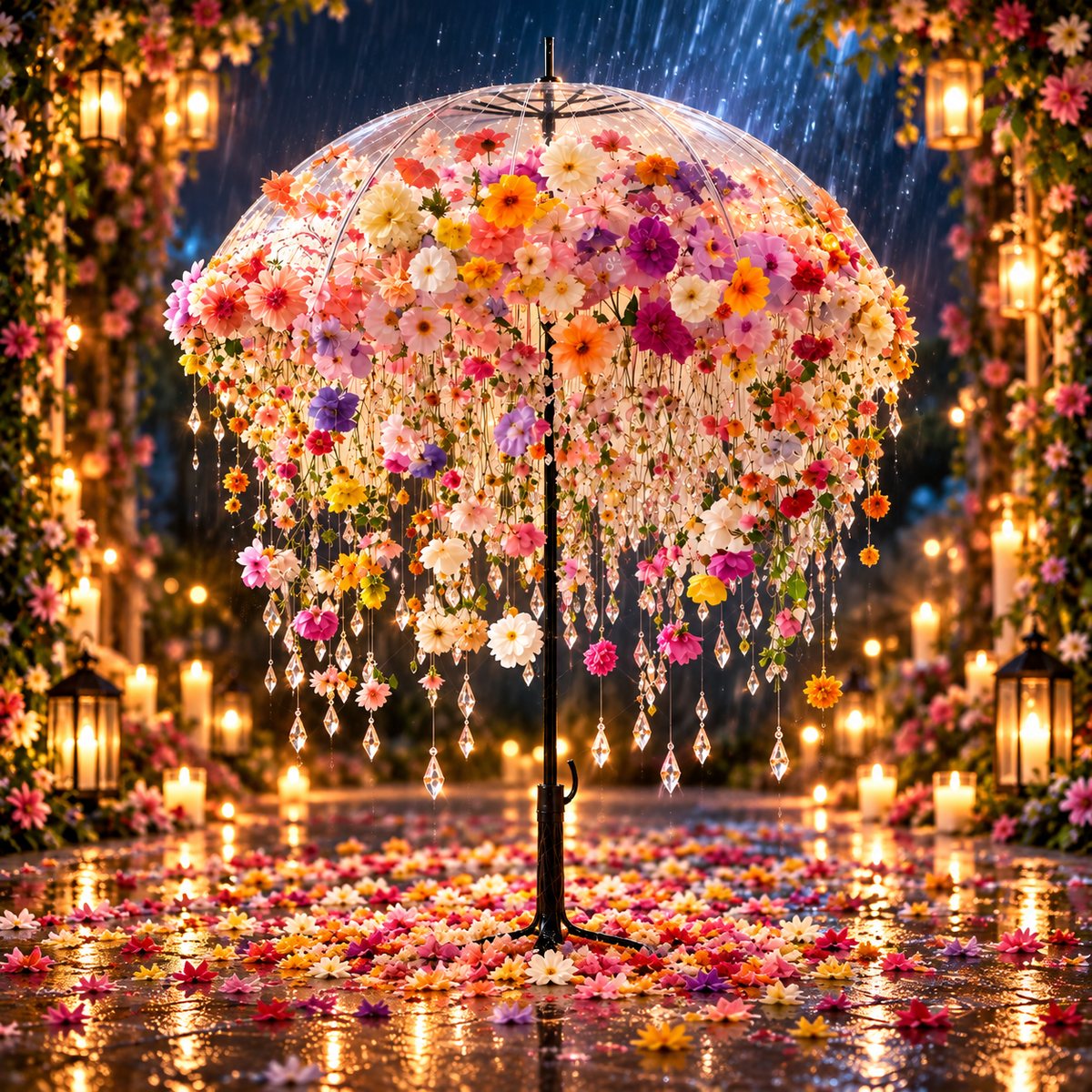Floral Umbrella Decoration for Parties, Weddings & Photoshoots | Party Paradise