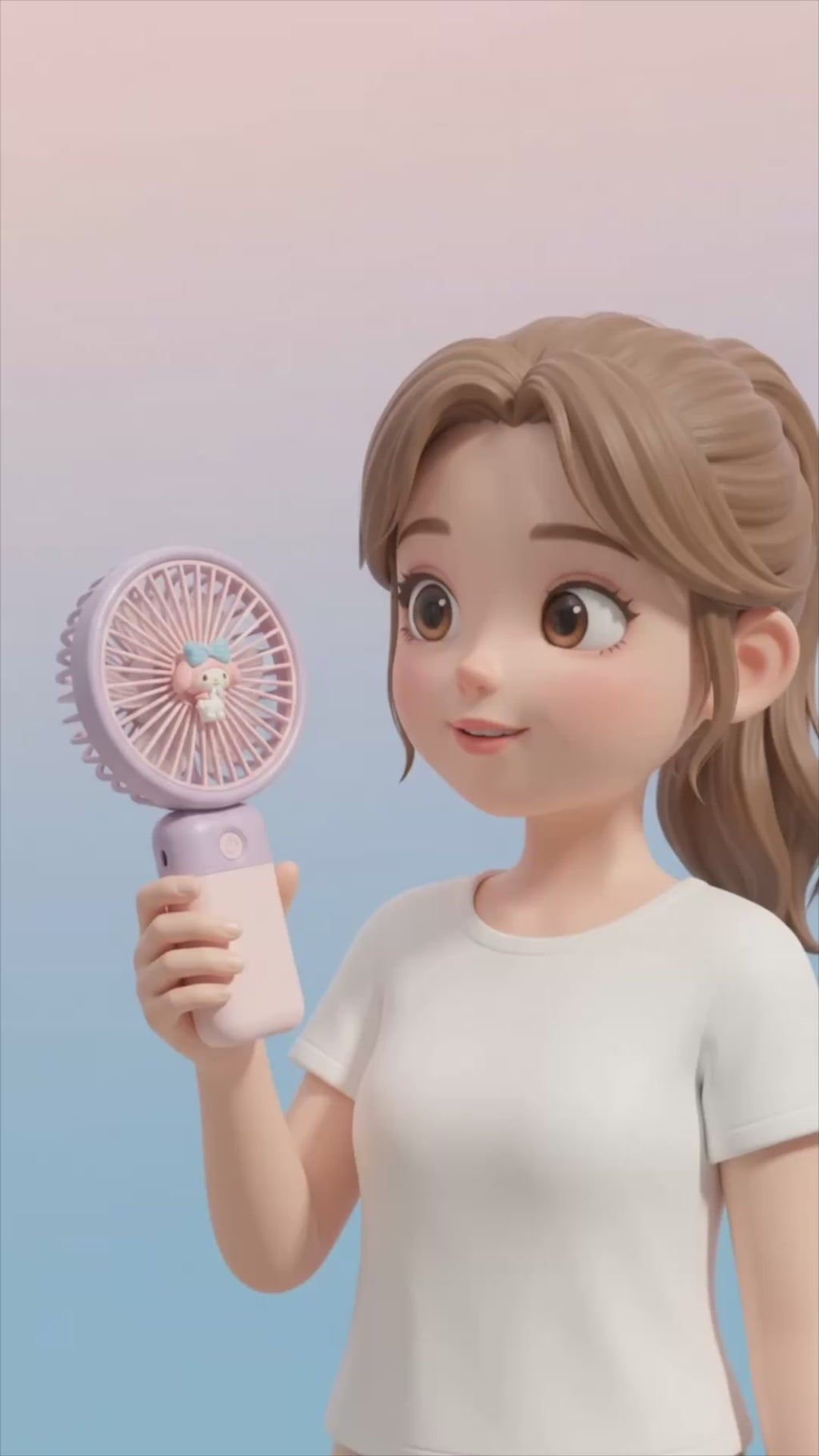 Korean Style Portable Rechargeable Mini Fan Pack of 2 USB Personal Cooling Fan with Battery Pocket Size Travel